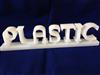 Plastic-name cut with KMT Waterjet